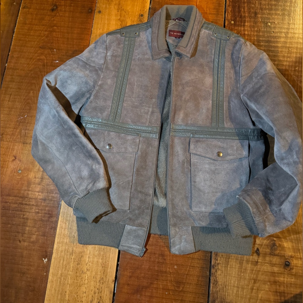 Men's Gray Leather Jacket
